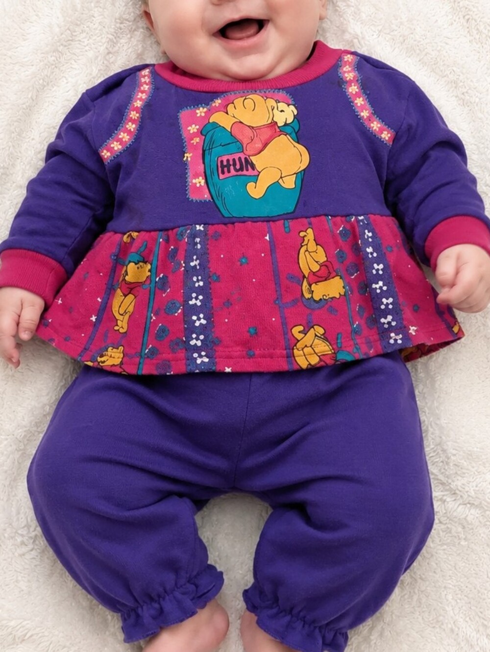 Vintage Disney Winnie the Pooh Baby 2 Piece Outfit 0-3 Months Made in Canada